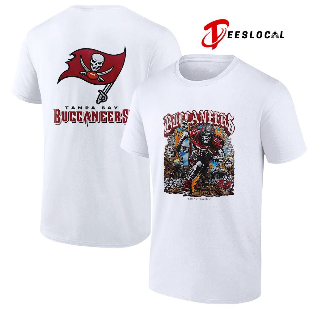 Tampa Bay Buccaneers fire the cannons skeleton art graphic shirt