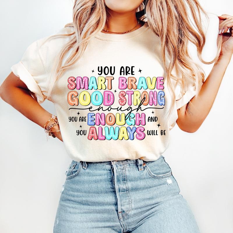 Teacher T-Shirt, Positive Affirmations, Teacher Quotes, Bright Doodle, Mental Health T-Shirt, Inspirational, Motivational