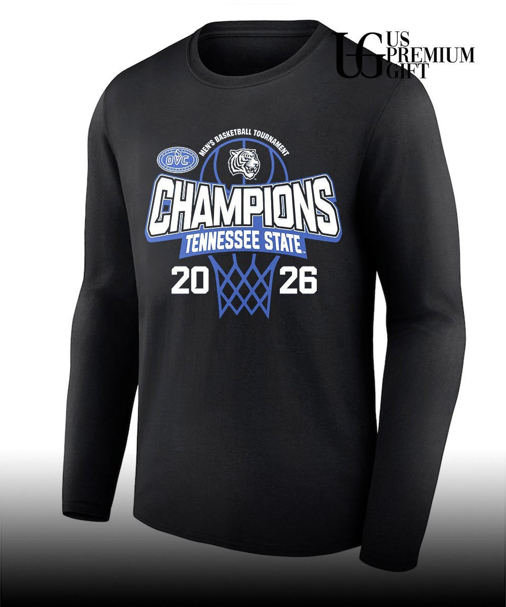 Tennessee State University Men’s Basketball 2026 OVC Tournament Champions shirt
