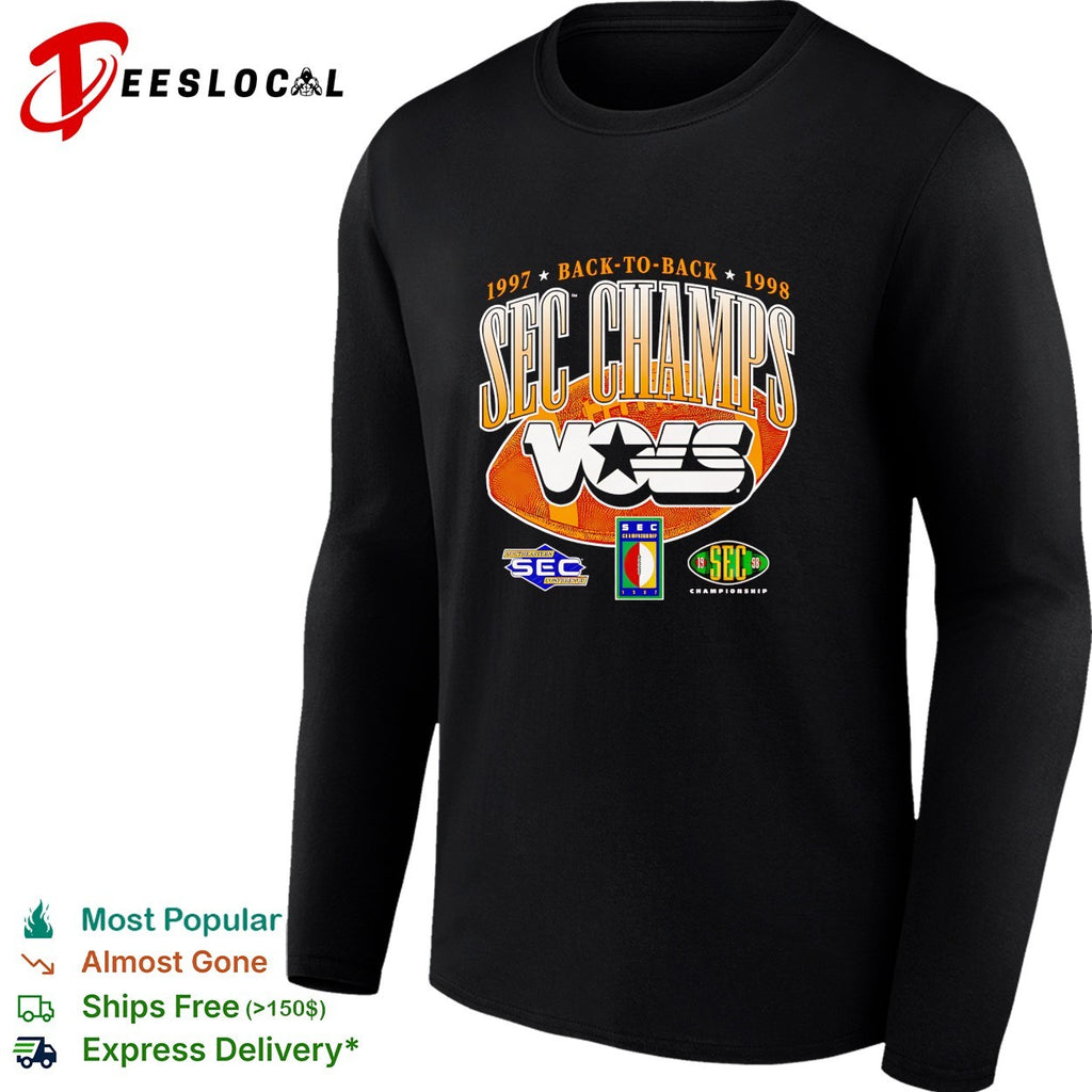 Tennessee Volunteers Vols SEC champs back to back 1997 1998 football shirt