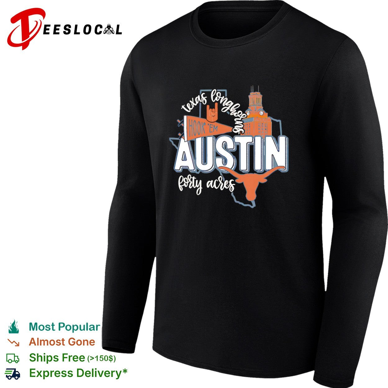 Texas Longhorns Austin Forty Acres Hook ‘Em shirt