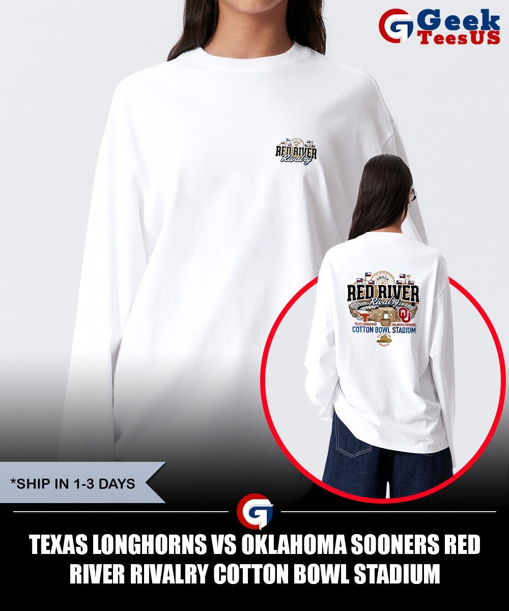 Texas Longhorns vs Oklahoma Sooners Red River Rivalry Cotton Bowl Stadium shirt