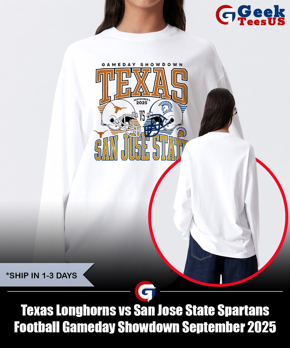 Texas Longhorns vs San Jose State Spartans Football Gameday Showdown September 2025 helmet shirt