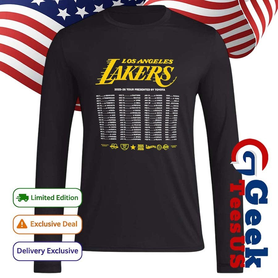 The 2025-26 Los Angeles Lakers Season Tour shirt