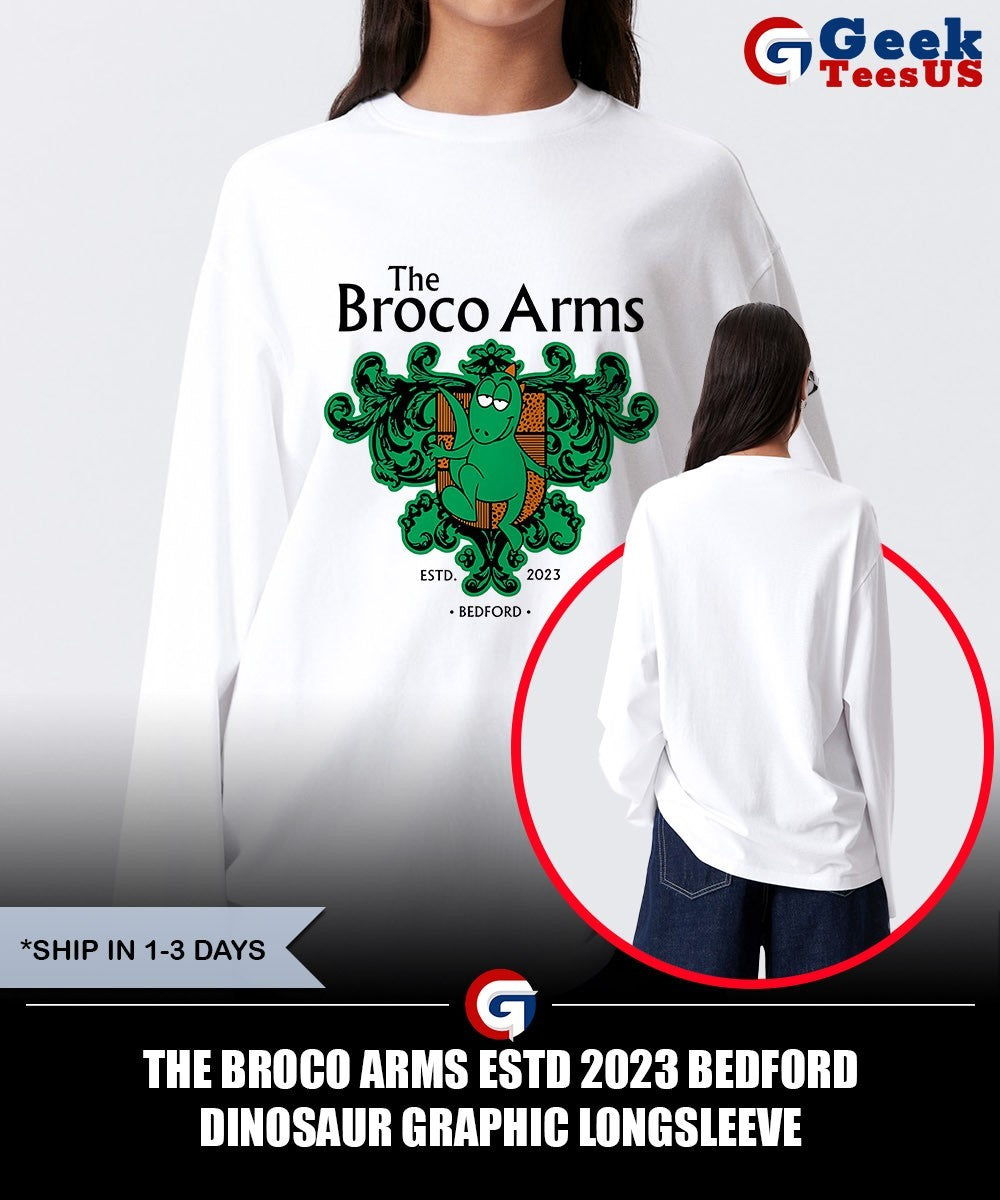 The Broco Arms Estd 2023 Bedford Dinosaur Graphic shirt