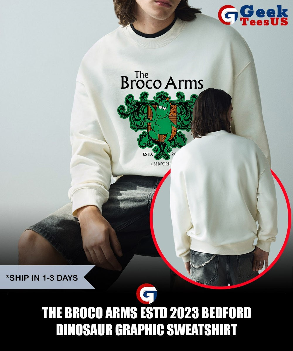 The Broco Arms Estd 2023 Bedford Dinosaur Graphic shirt