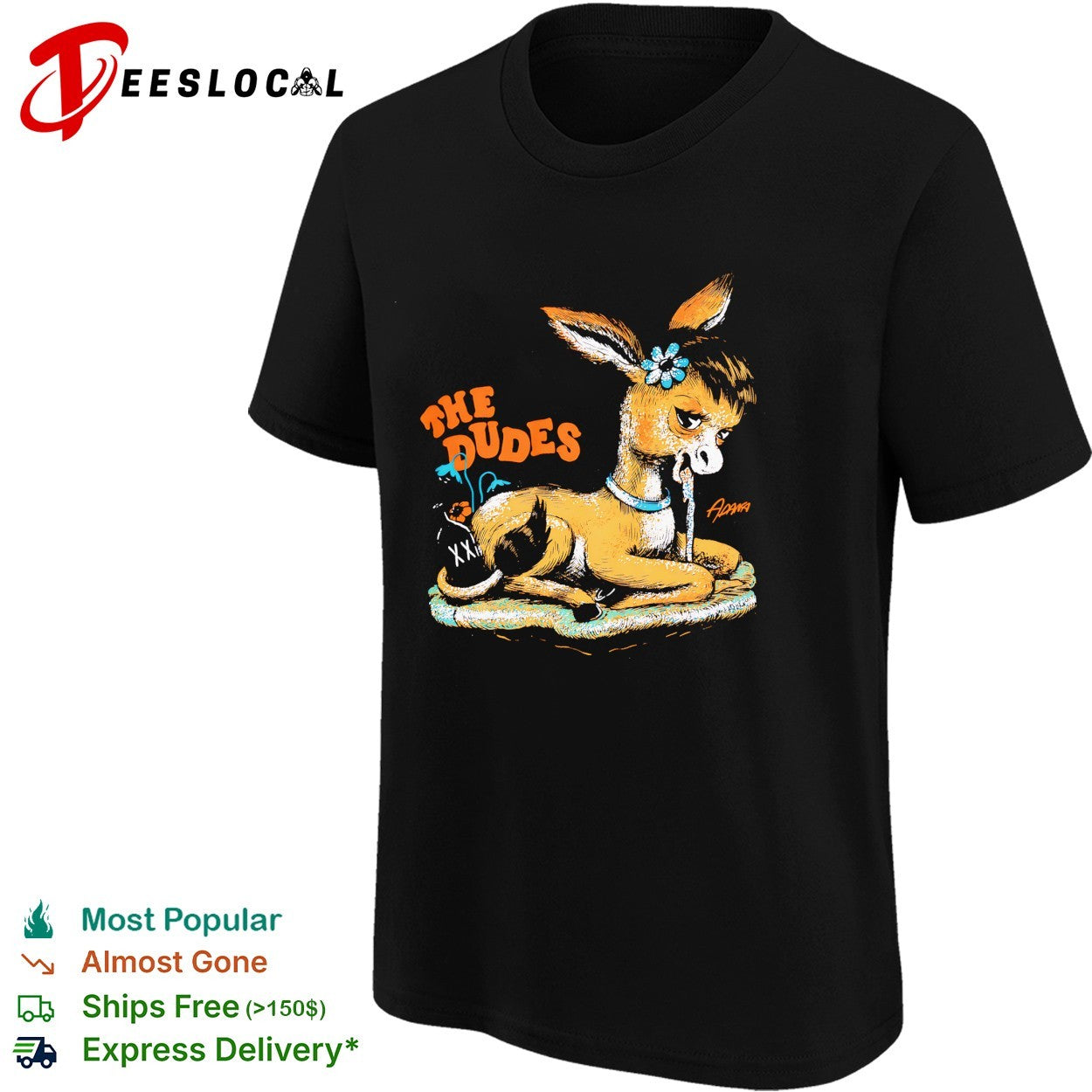 The Dudes donkey mascot shirt