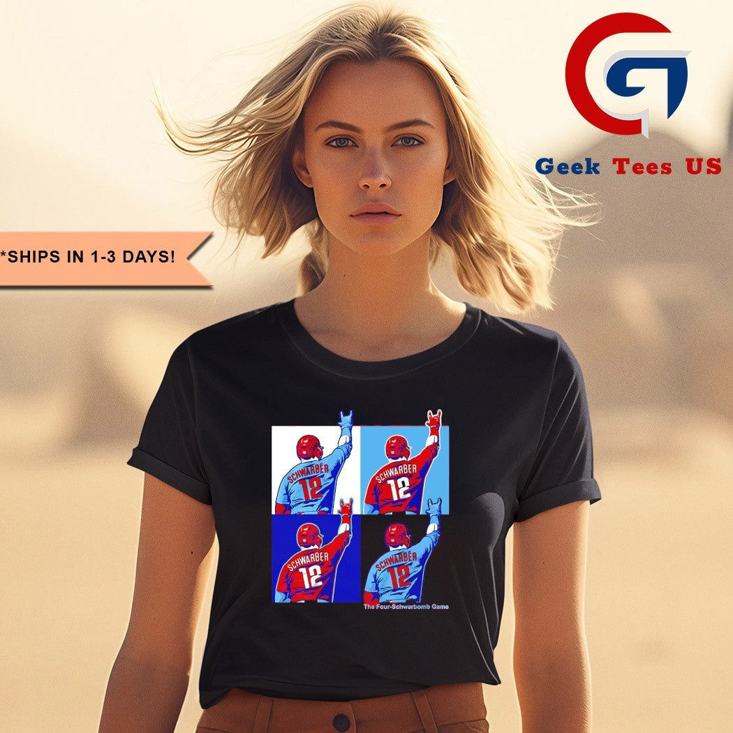 The Four-Schwarbomb Game Kyle Schwarber Philadelphia Phillies Baseball shirt