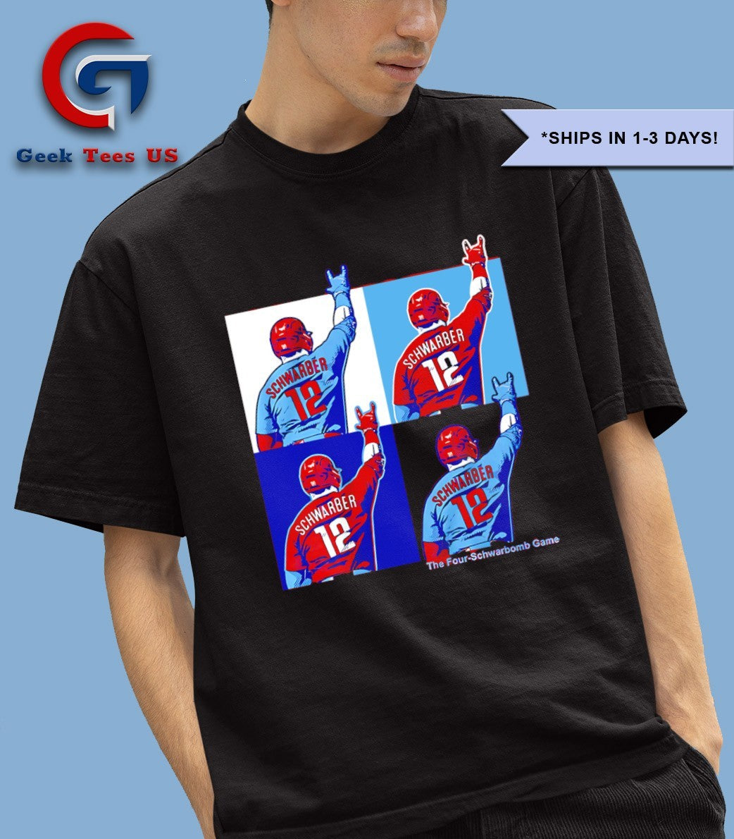 The Four-Schwarbomb Game Kyle Schwarber Philadelphia Phillies Baseball shirt