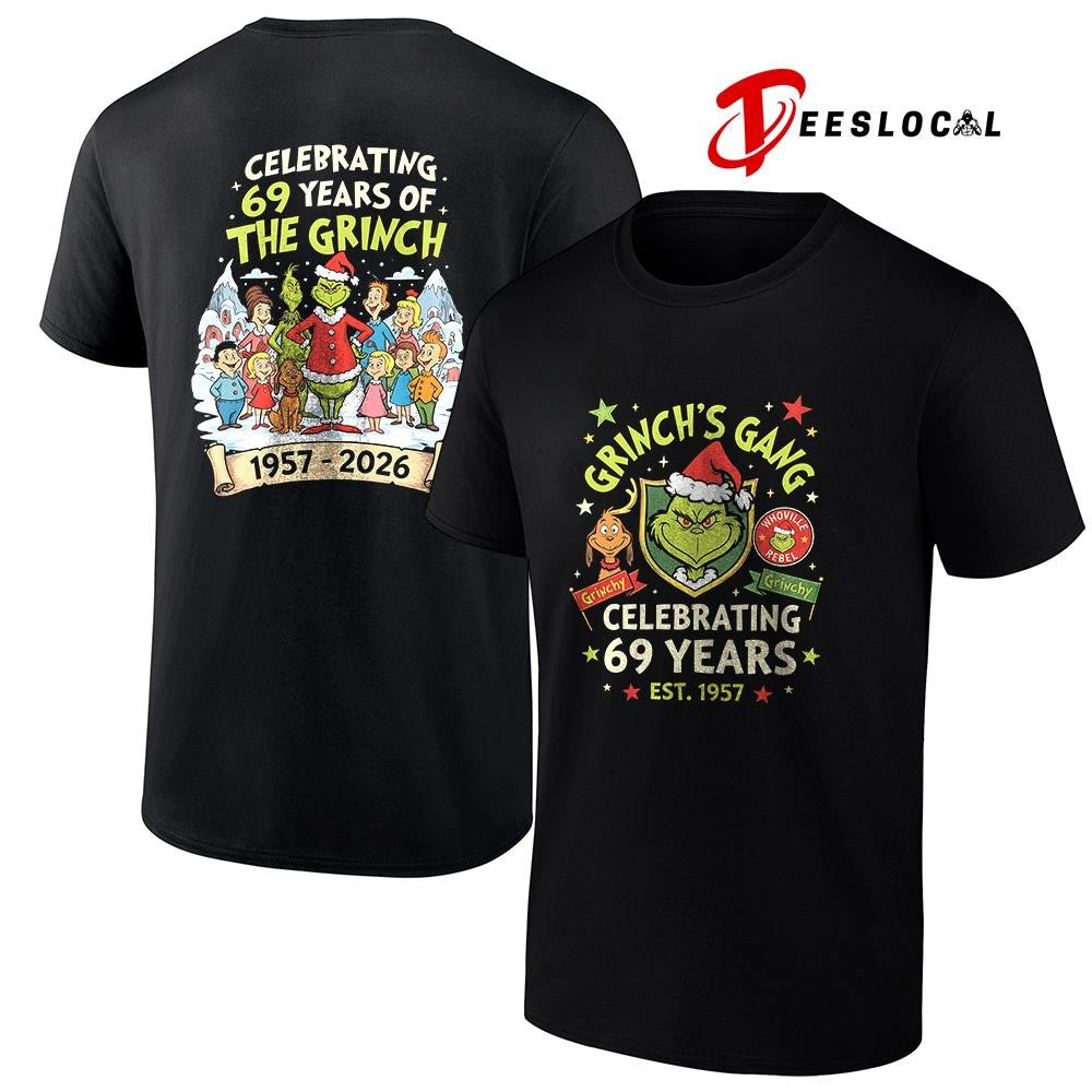 The Grinch’s gang celebrating 69 years cartoon shirt