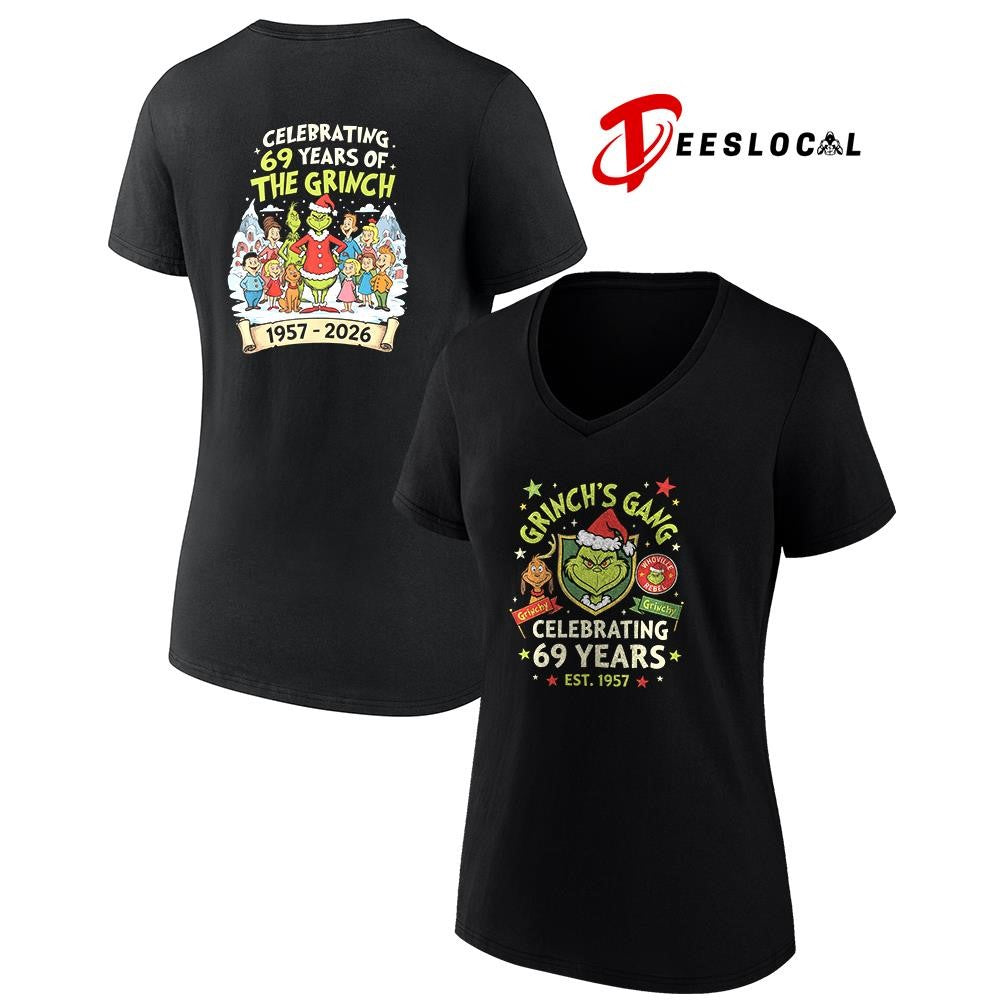 The Grinch’s gang celebrating 69 years cartoon shirt