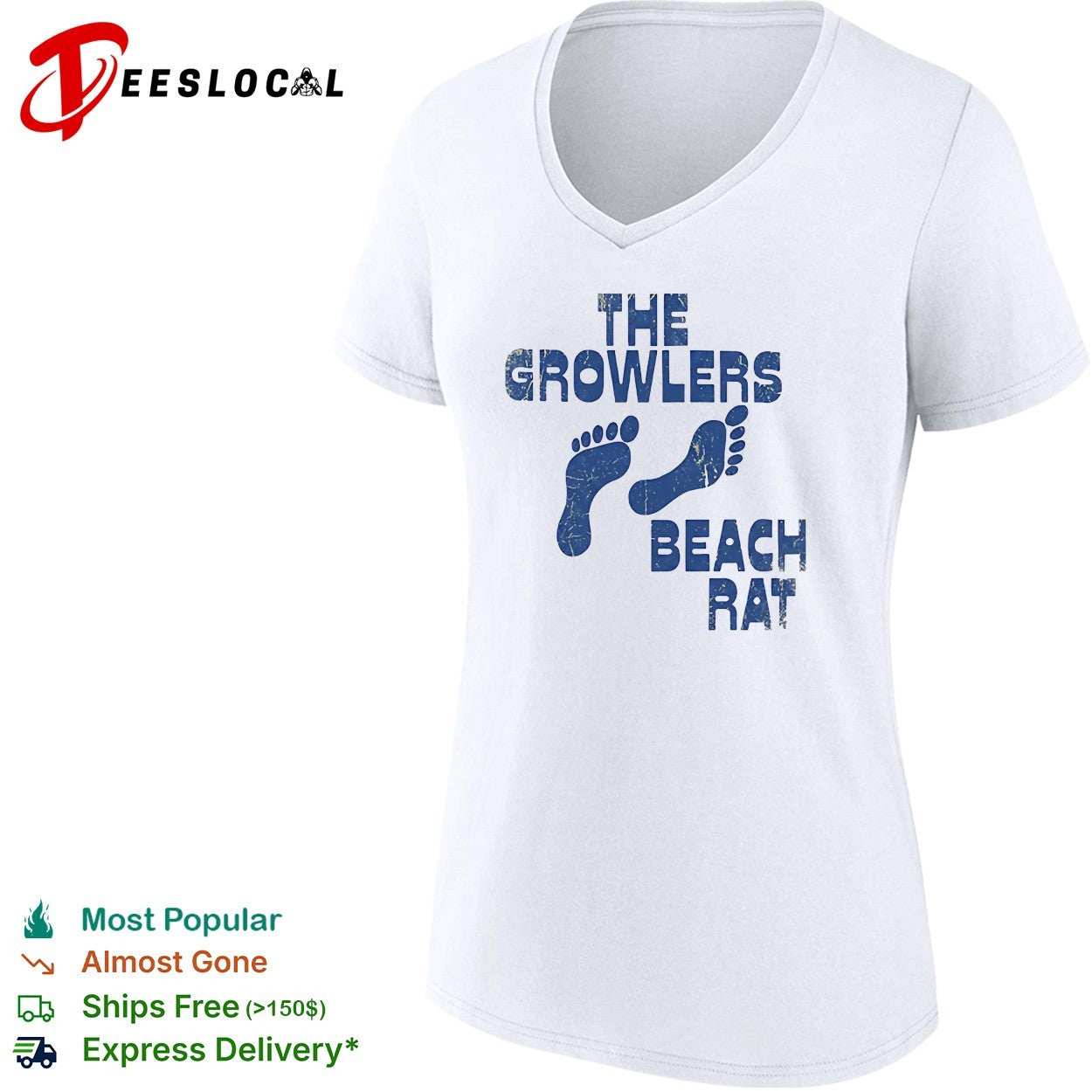 The Growlers beach rat footprints shirt