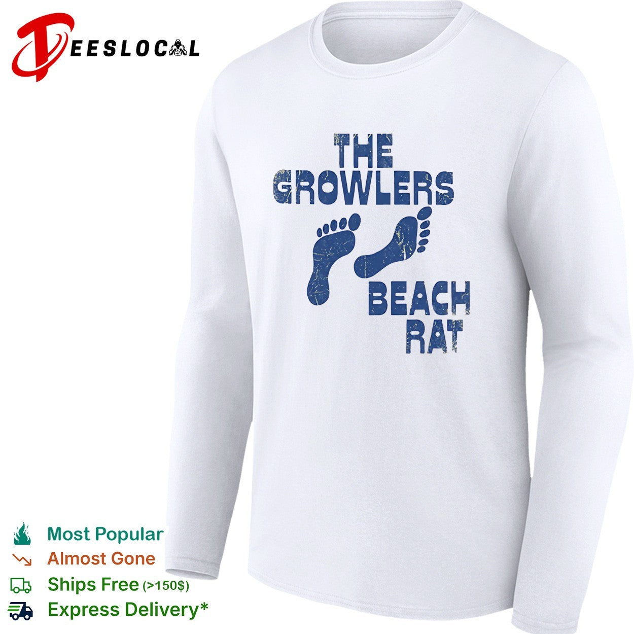 The Growlers beach rat footprints shirt