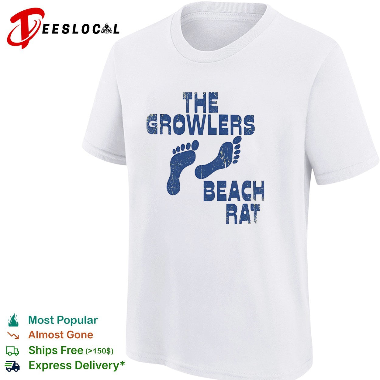The Growlers beach rat footprints shirt