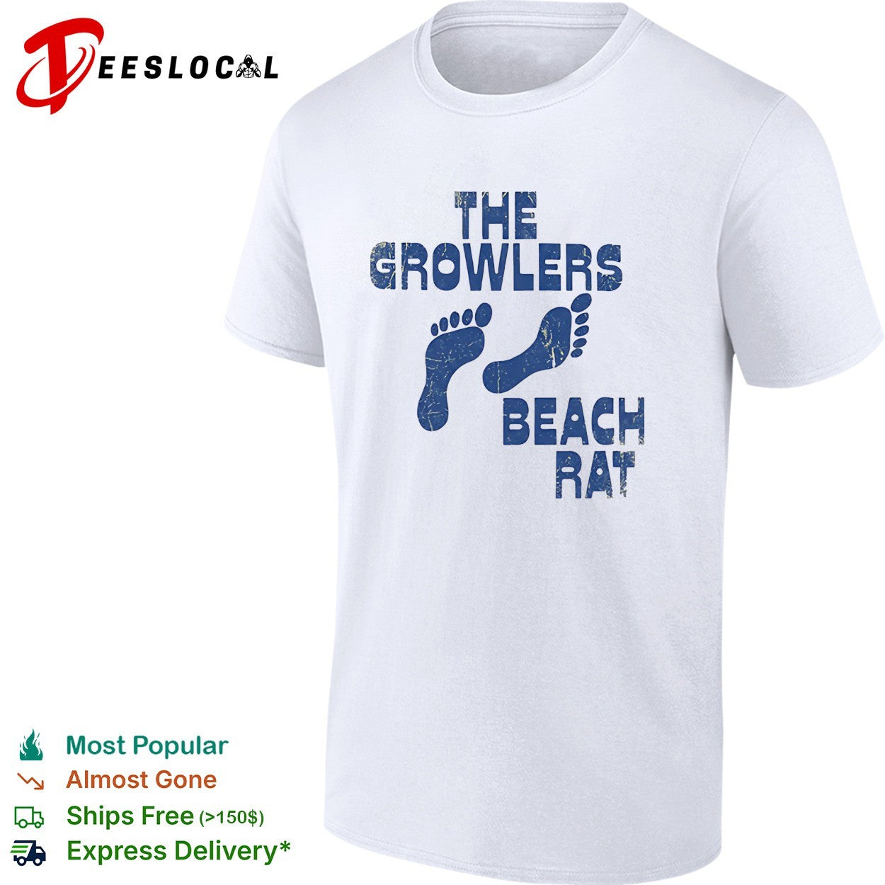 The Growlers beach rat footprints shirt