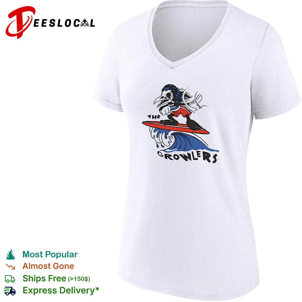 The Growlers surfing bird skeleton mascot shirt