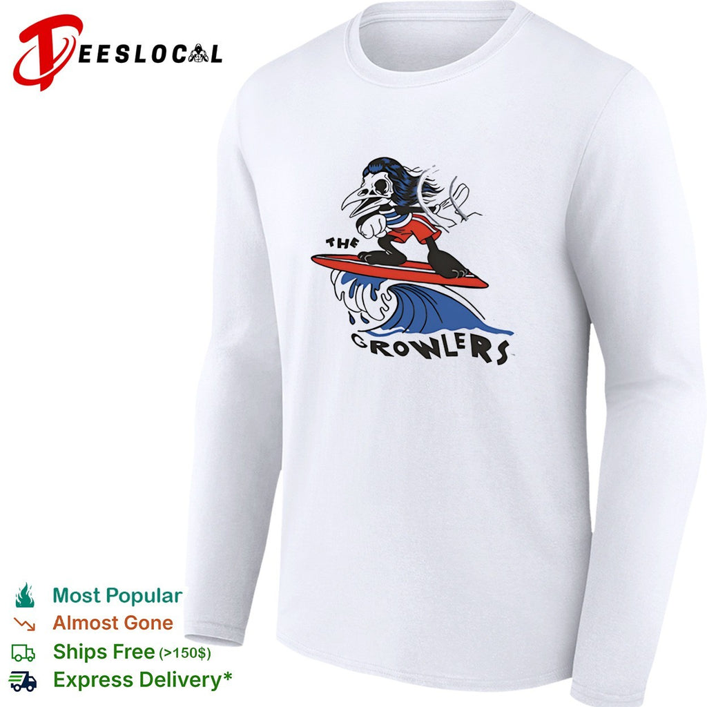 The Growlers surfing bird skeleton mascot shirt