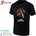 The Living Tombstone neon rainbow skull shirt