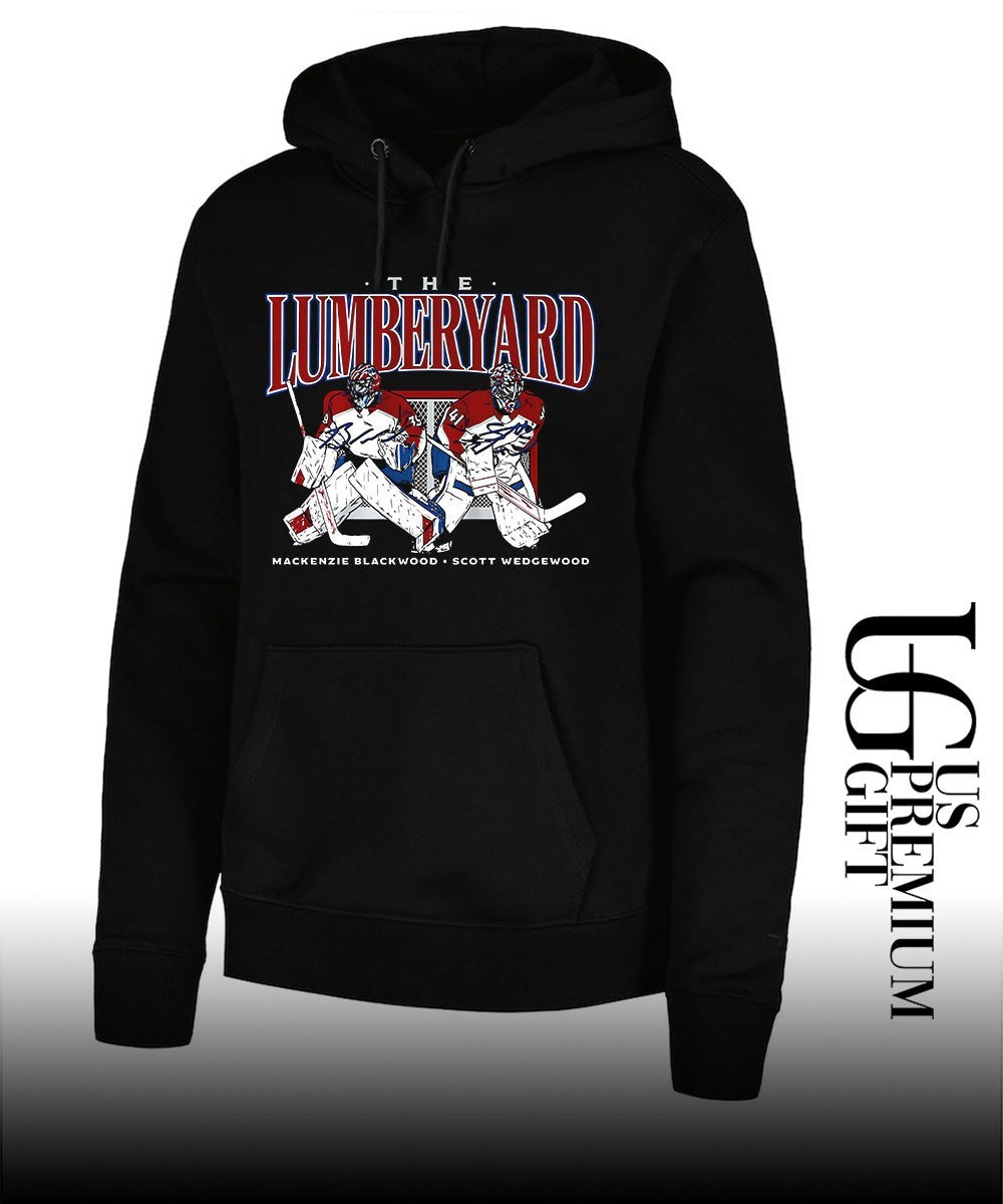 The Lumberyard Scott Wedgewood and Mackenzie Blackwood Colorado Avalanche hockey signature shirt