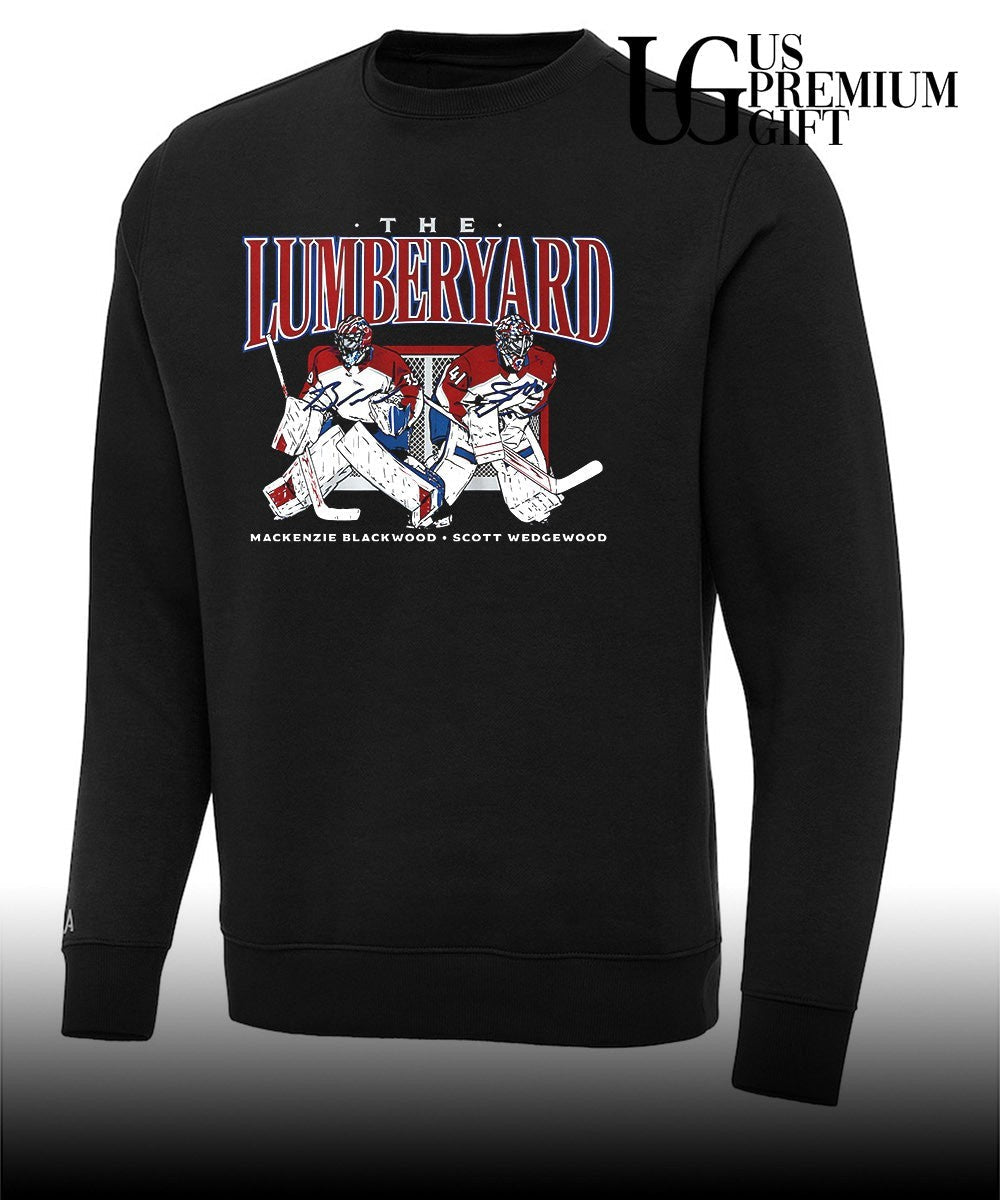 The Lumberyard Scott Wedgewood and Mackenzie Blackwood Colorado Avalanche hockey signature shirt