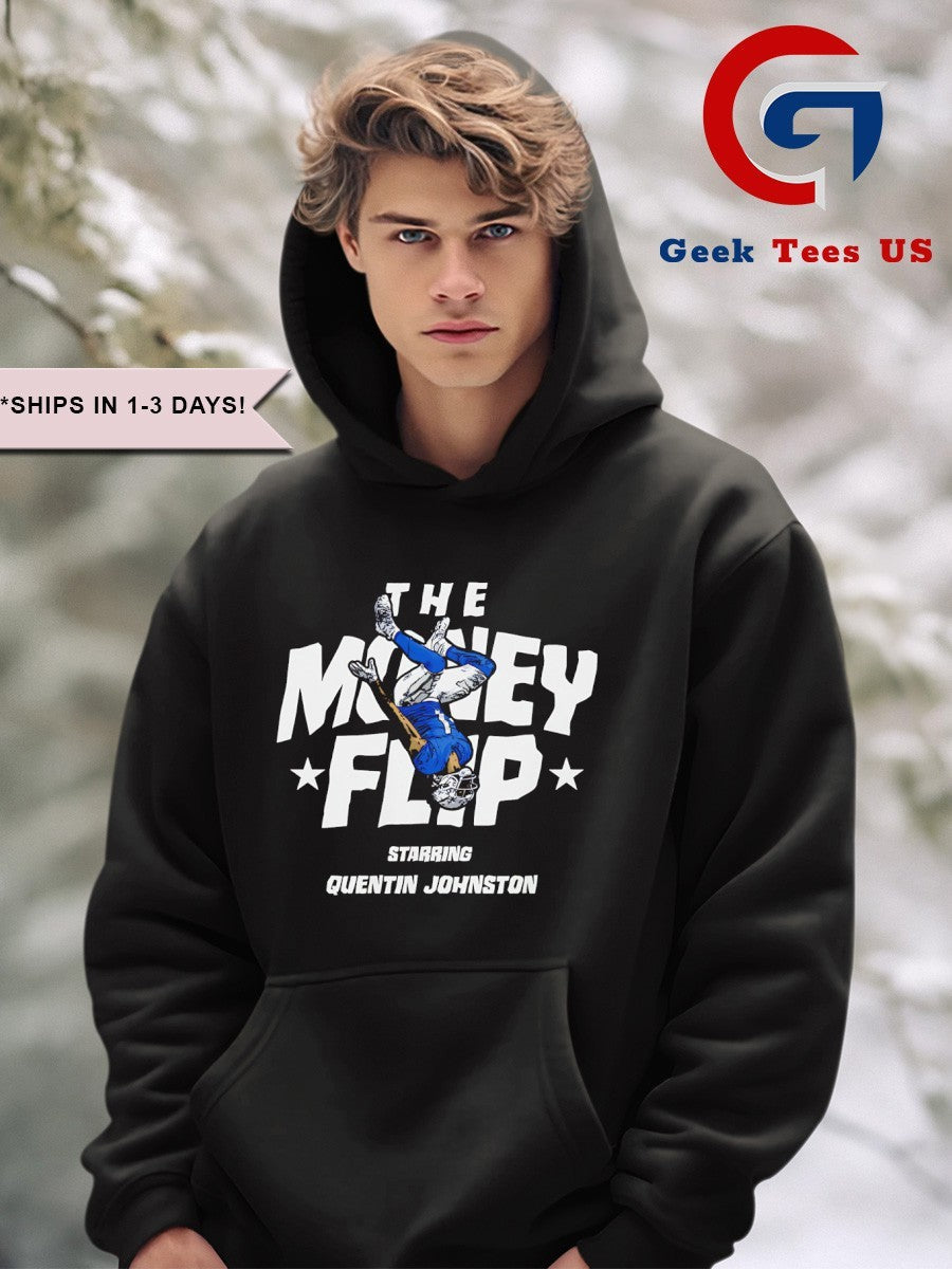 The Money Flip Quentin Johnston Los Angeles Chargers football shirt