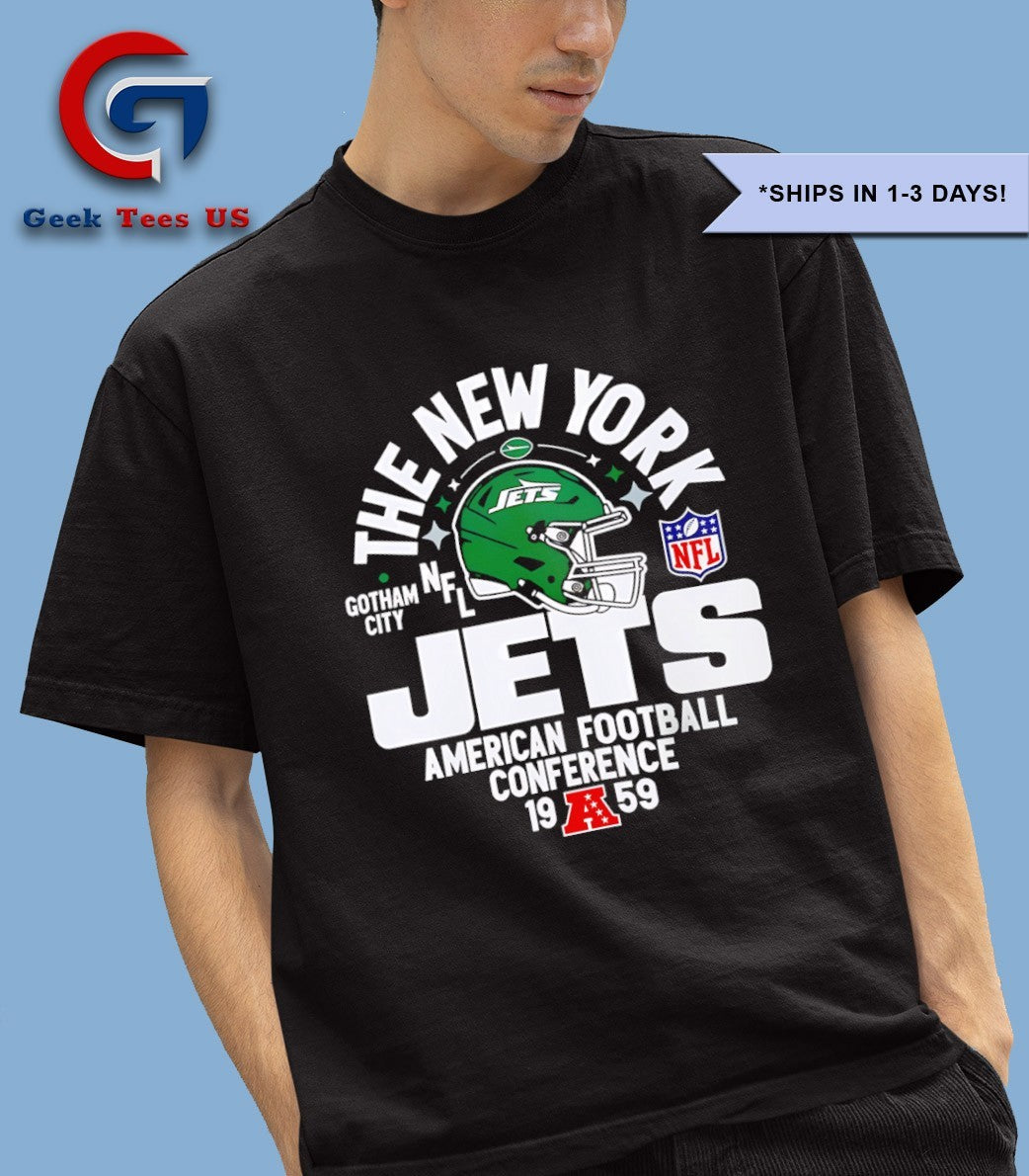 The New York Jets Gotham City American Football Conference 1959 helmet shirt