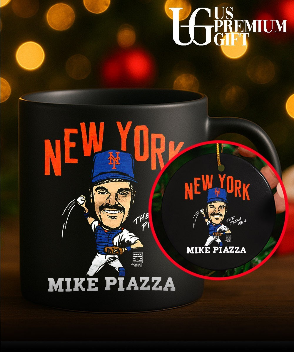 The Pizza Man Mike Piazza player New York Mets baseball caricature shirt