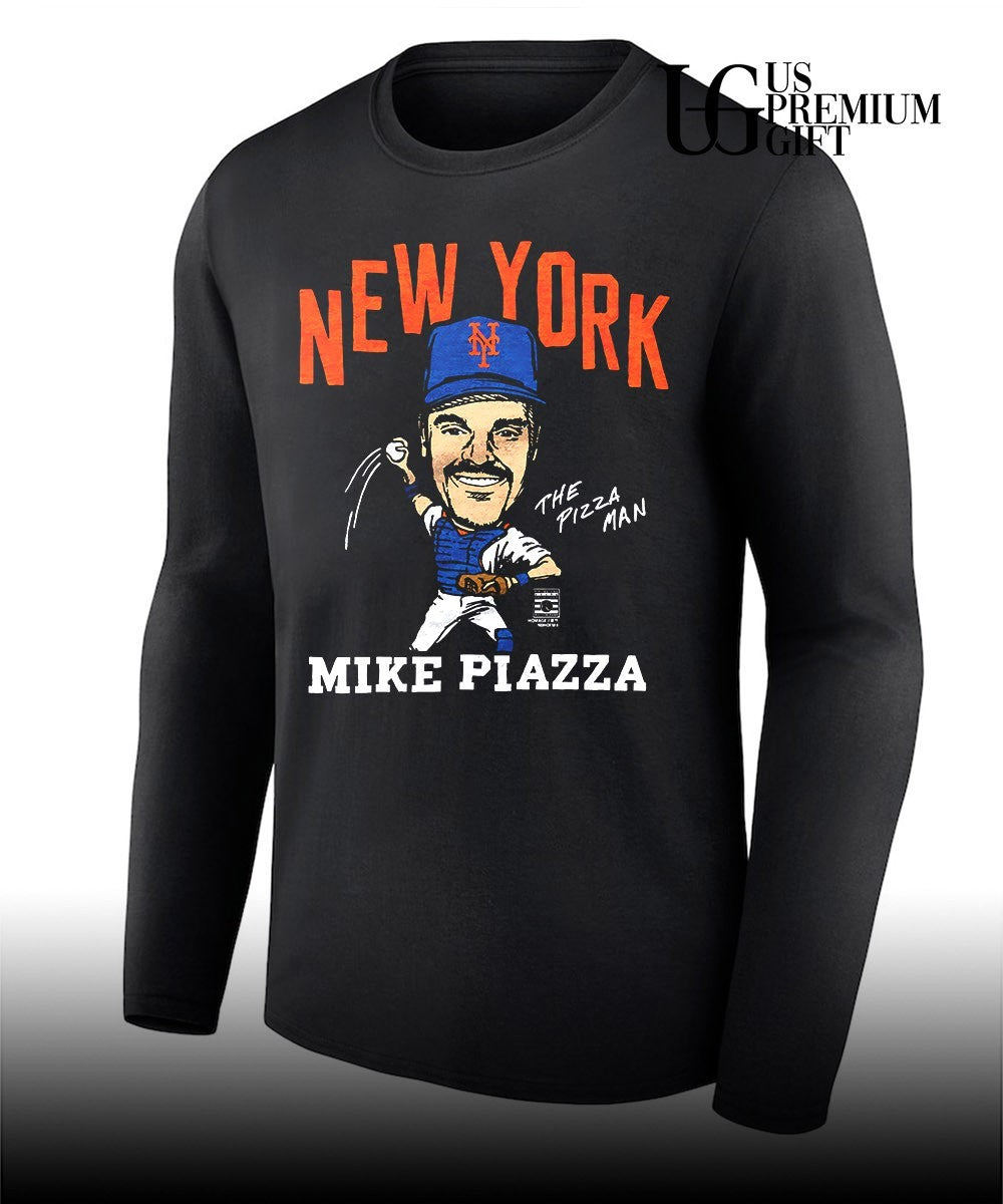 The Pizza Man Mike Piazza player New York Mets baseball caricature shirt
