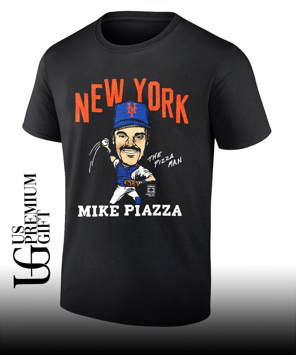 The Pizza Man Mike Piazza player New York Mets baseball caricature shirt