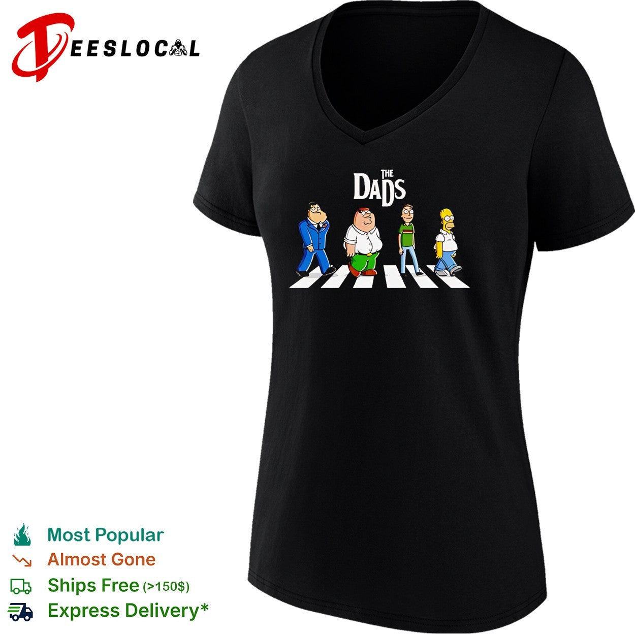 The dads cartoon dads Simps crossing the road shirt