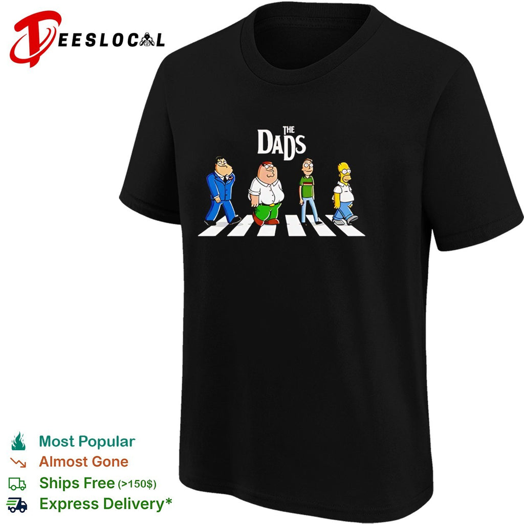 The dads cartoon dads Simps crossing the road shirt