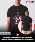 The perfect combination of New York Giants Football and the 78th Anniversary of the United States Air Force 1947-2025 shirt