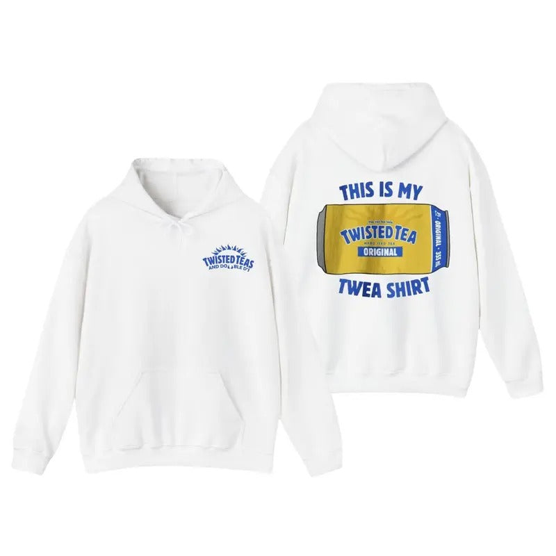 This Is My Twea 2 sided Hoodie, Sweatshirt, Tshirt. Party Shirt for Twisted Tea Enjoyers, Funny Shirt, Parody Tee, Heavy Cotton, Mother's and Father's Gift