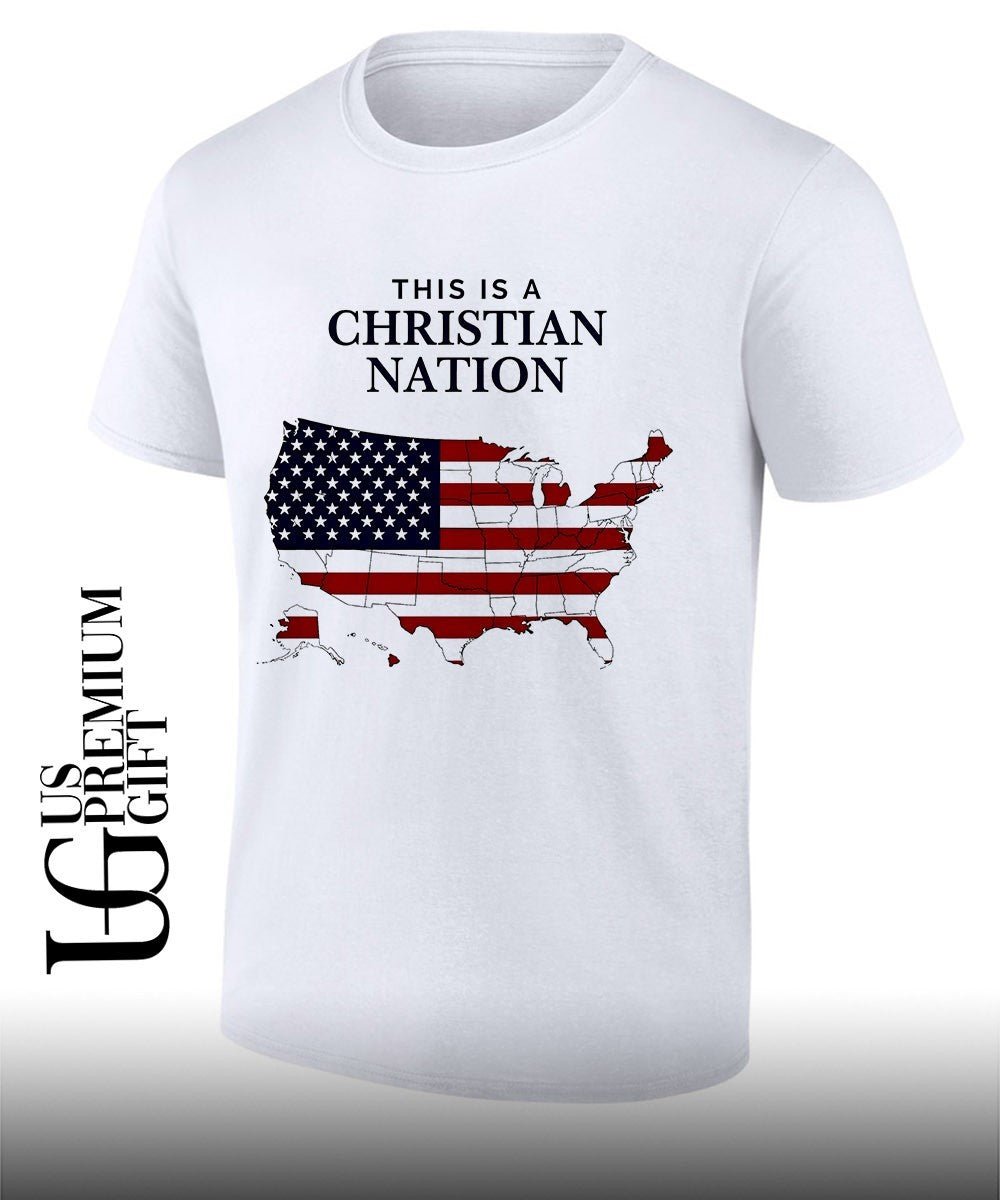 This is a Christian Nation United States Map shirt