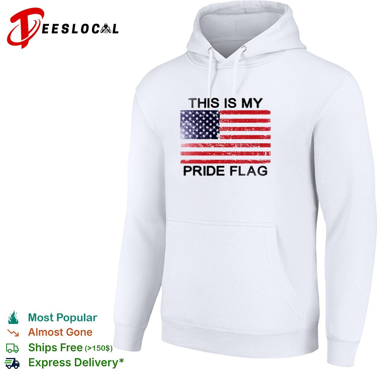 This is my pride flag American flag distressed patriotic bold statement shirt