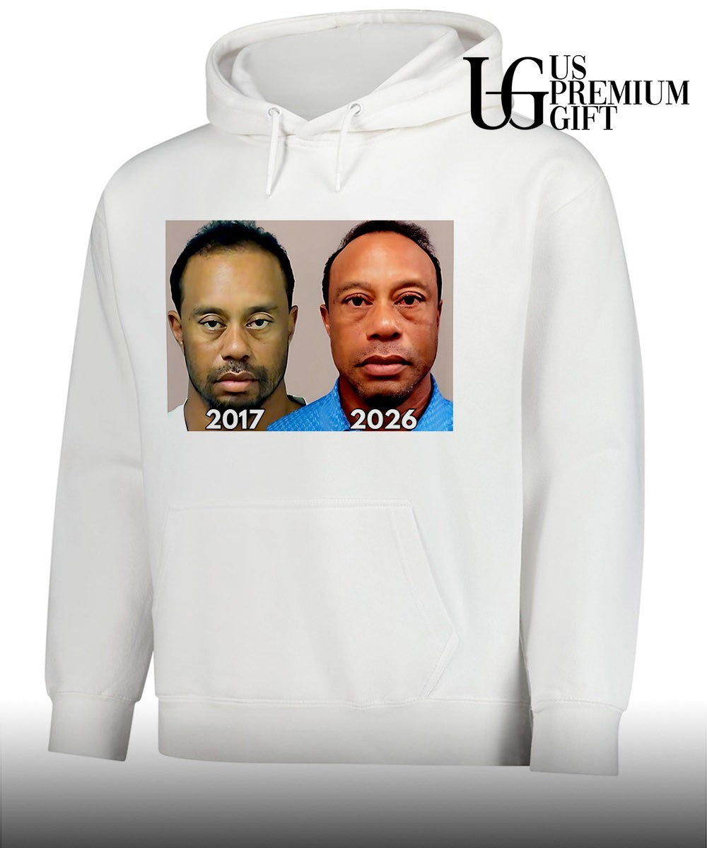 Tiger Woods Mugshot 2017 and 2026 portrait shirt