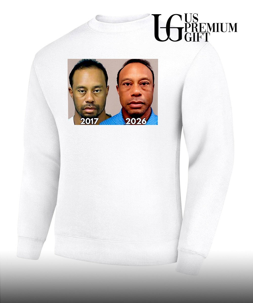 Tiger Woods Mugshot 2017 and 2026 portrait shirt