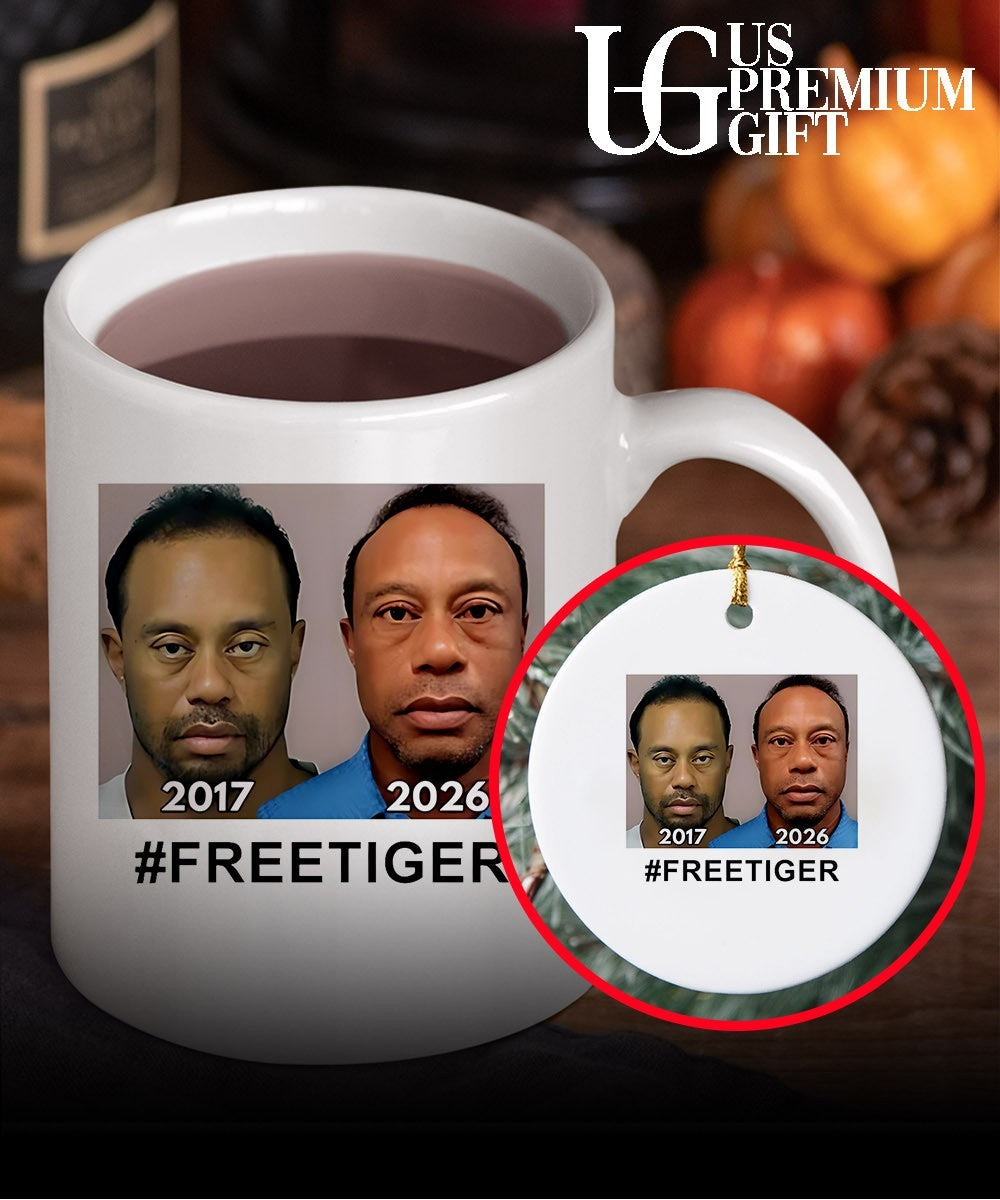 Tiger Woods mugshot 2017 vs 2026 American shirt