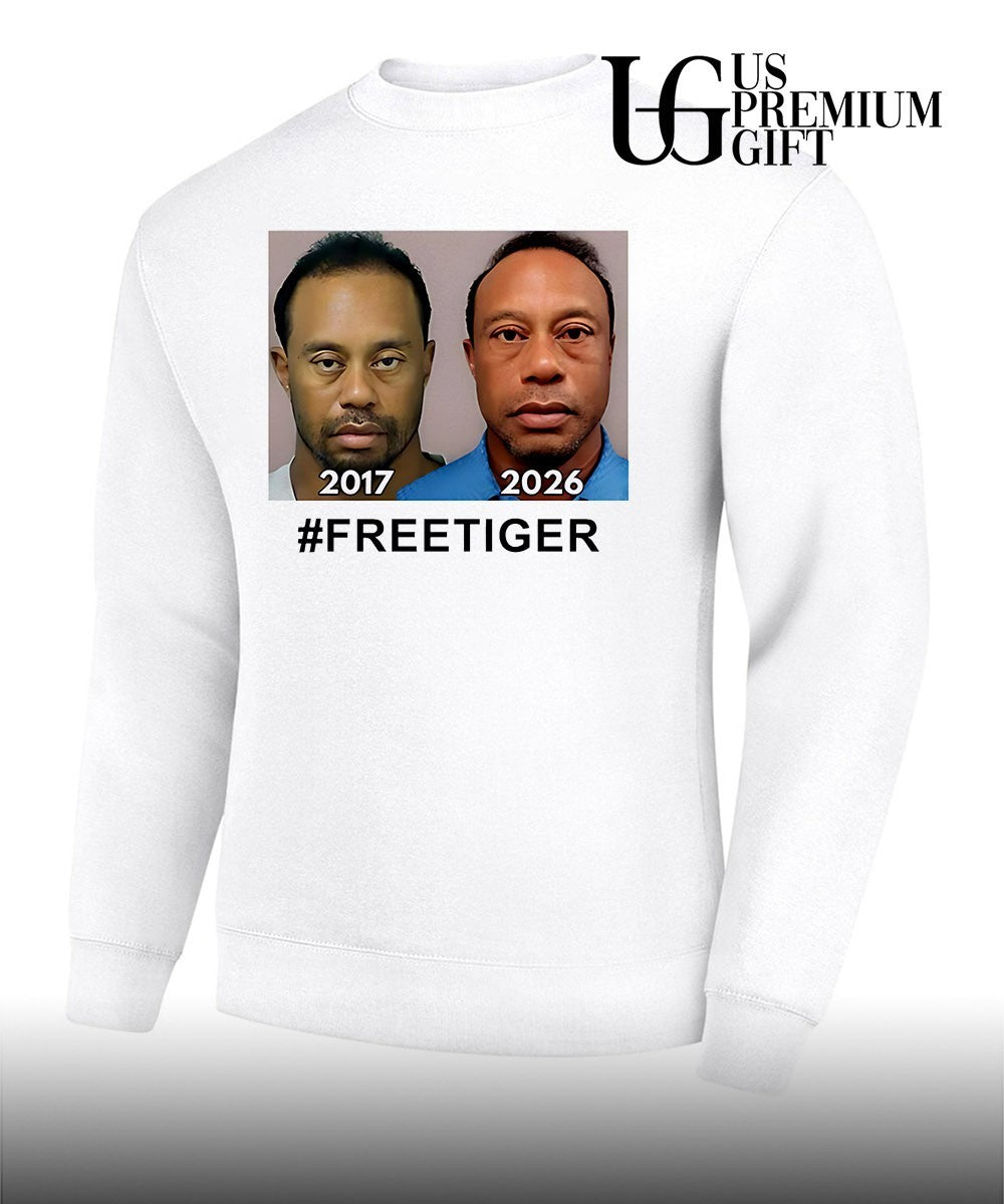 Tiger Woods mugshot 2017 vs 2026 American shirt