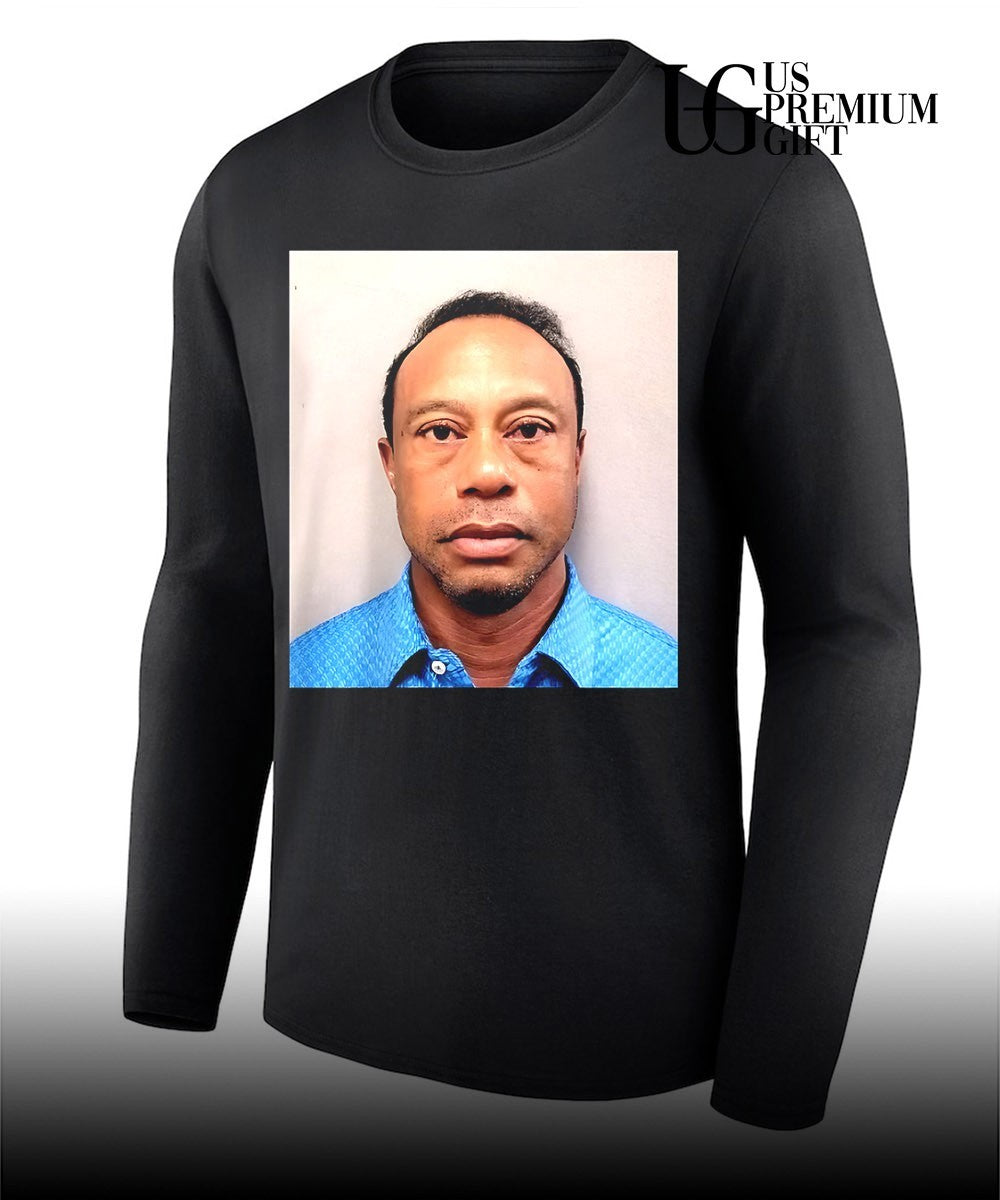 Tiger Woods mugshot 2026 portrait shirt