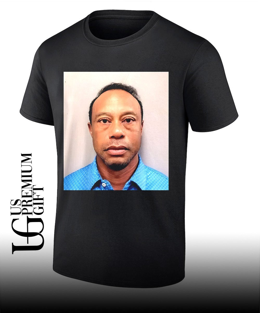 Tiger Woods mugshot 2026 portrait shirt