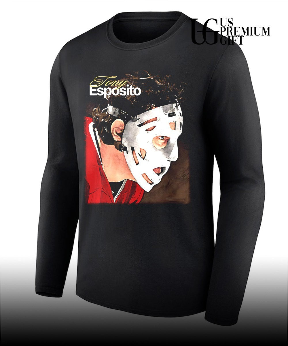 Tony Esposito Chicago Blackhawks NHL mask shirt