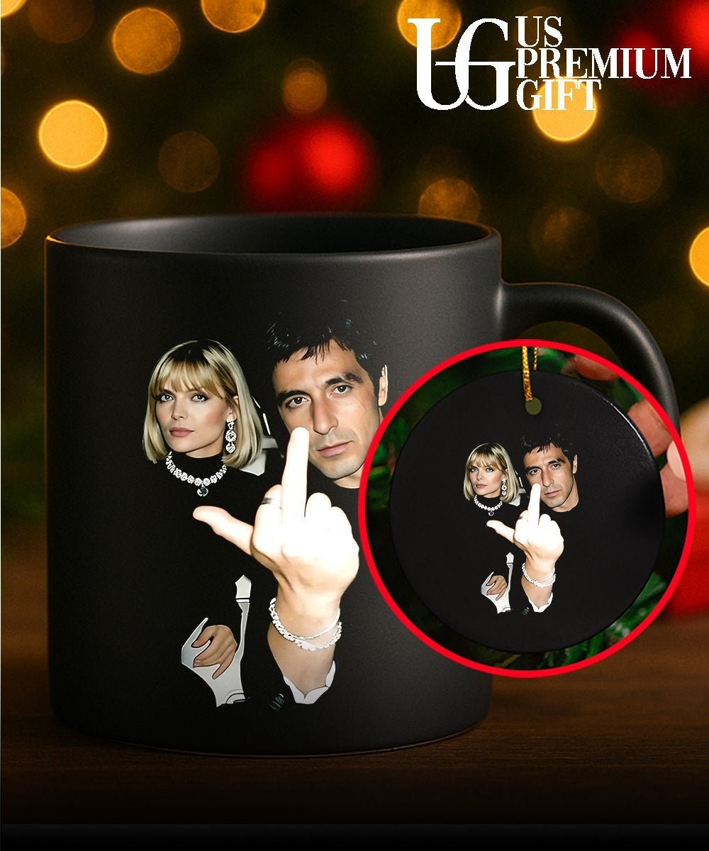 Tony Montana and Patti D’Arbanville middle finger shirt
