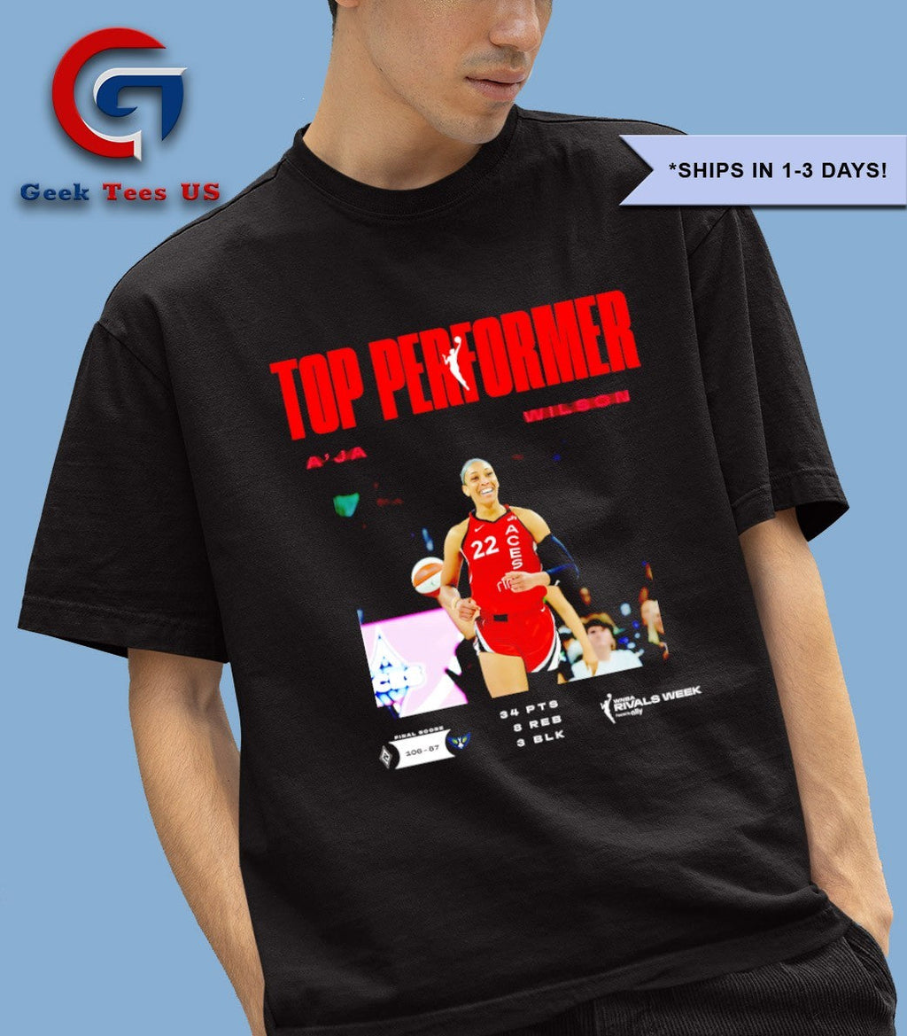 Performer A’ja Wilson Las Vegas Aces 34 Pts 8 Reb 3 Blk shirt