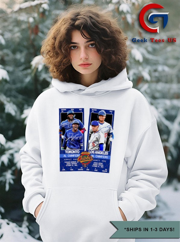 Toronto Blue Jays vs Los Angeles Dodgers MLB October World Series 2025 matchup tickets signature shirt