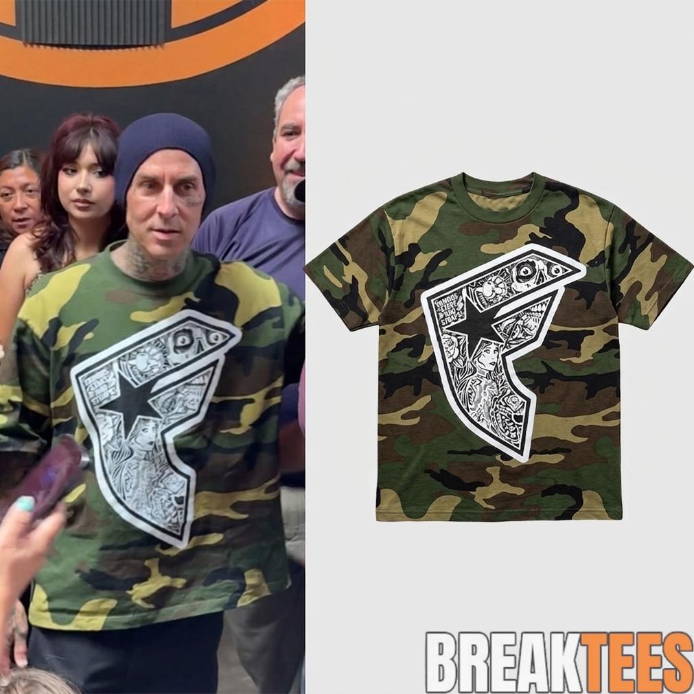 Travis Barker Famous Stars and Straps Camo At The Blink-182 Day In Los Angeles Shirt
