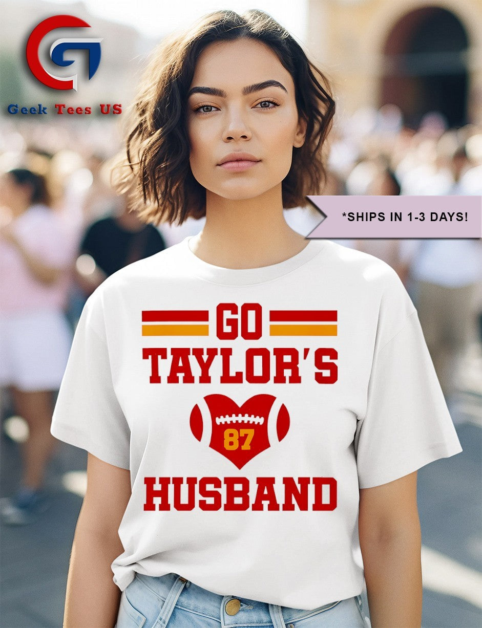 Travis Kelce 87 go Taylor’s husband Kansas City Chiefs shirt