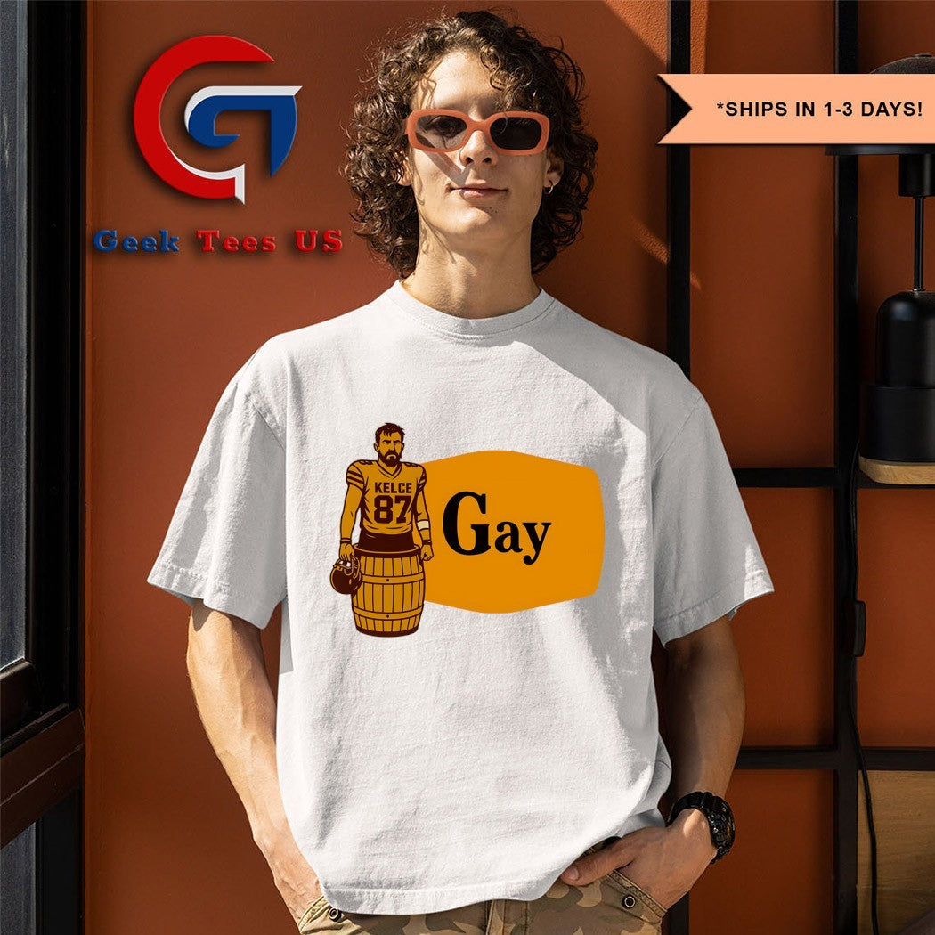Travis Kelce Gay Cracker Barrel parody logo shirt