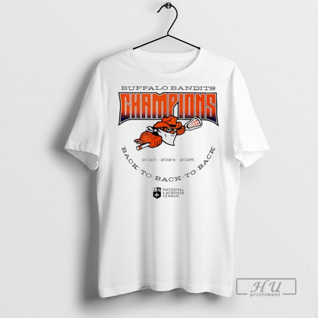 Trending Buffalo Bandits Back To Back To Back Nll Champions 2025 Graphic Tee Shirt