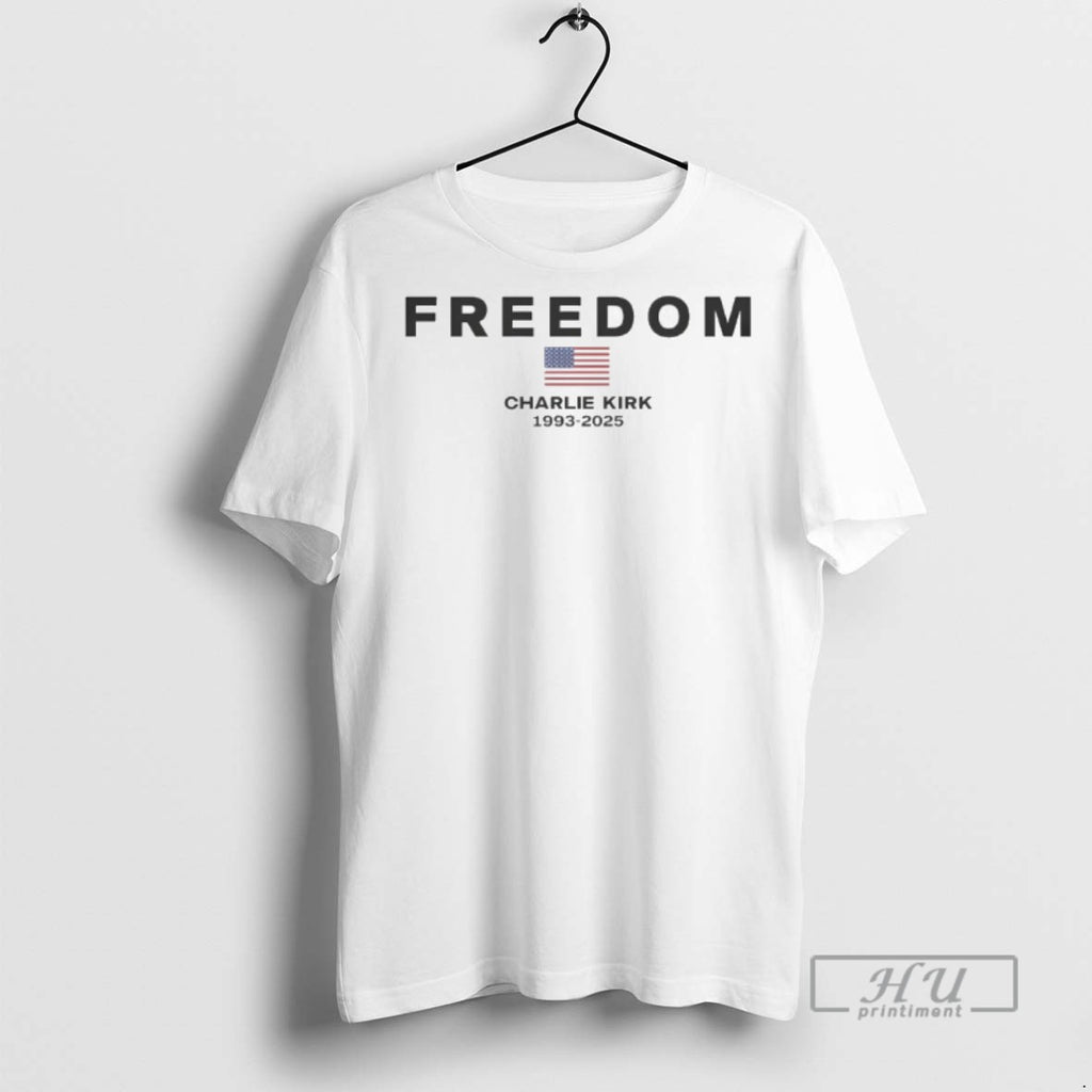 Trending Charlie Kirk Freedom 1993 2025 Us Graphic Tee Shirt Sweatshirt Hoodies